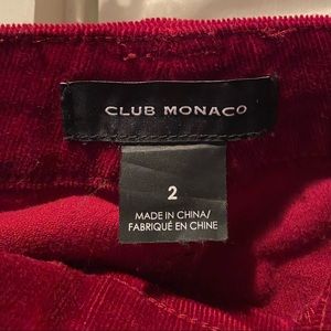 Club Monaco corduroy red pants. Size: 2